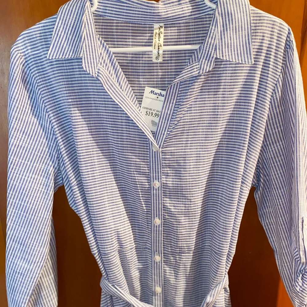 NEW Dress Blue and White Asymmetrical